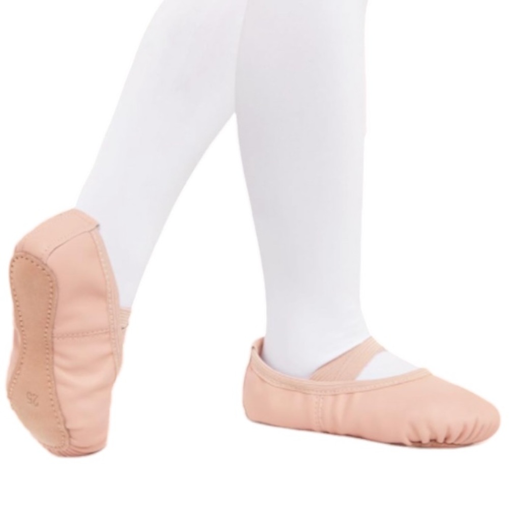 💕 Ballet Slippers for Toddlers Full Cowhide Sole Crossbands Size 4 Yrs 10